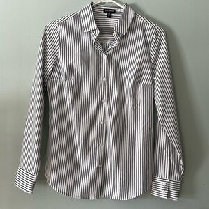 Black-and-white pinstripe Express button-down shirt